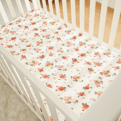 100% Cotton Muslin Baby Floral Pattern Crib Sheet - Multi, One Size