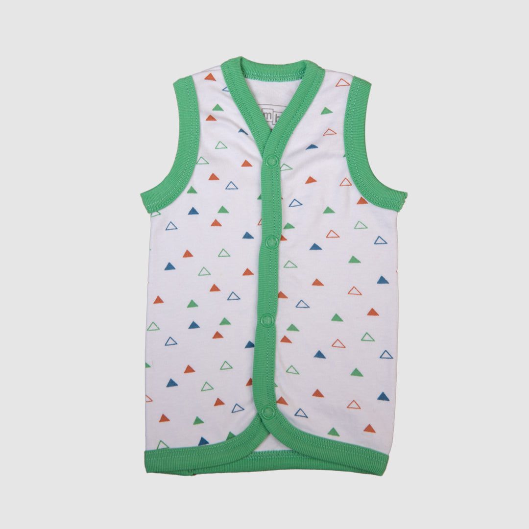Green Dinosaur Sleeveless Baby Vest Set - Green / Newbron