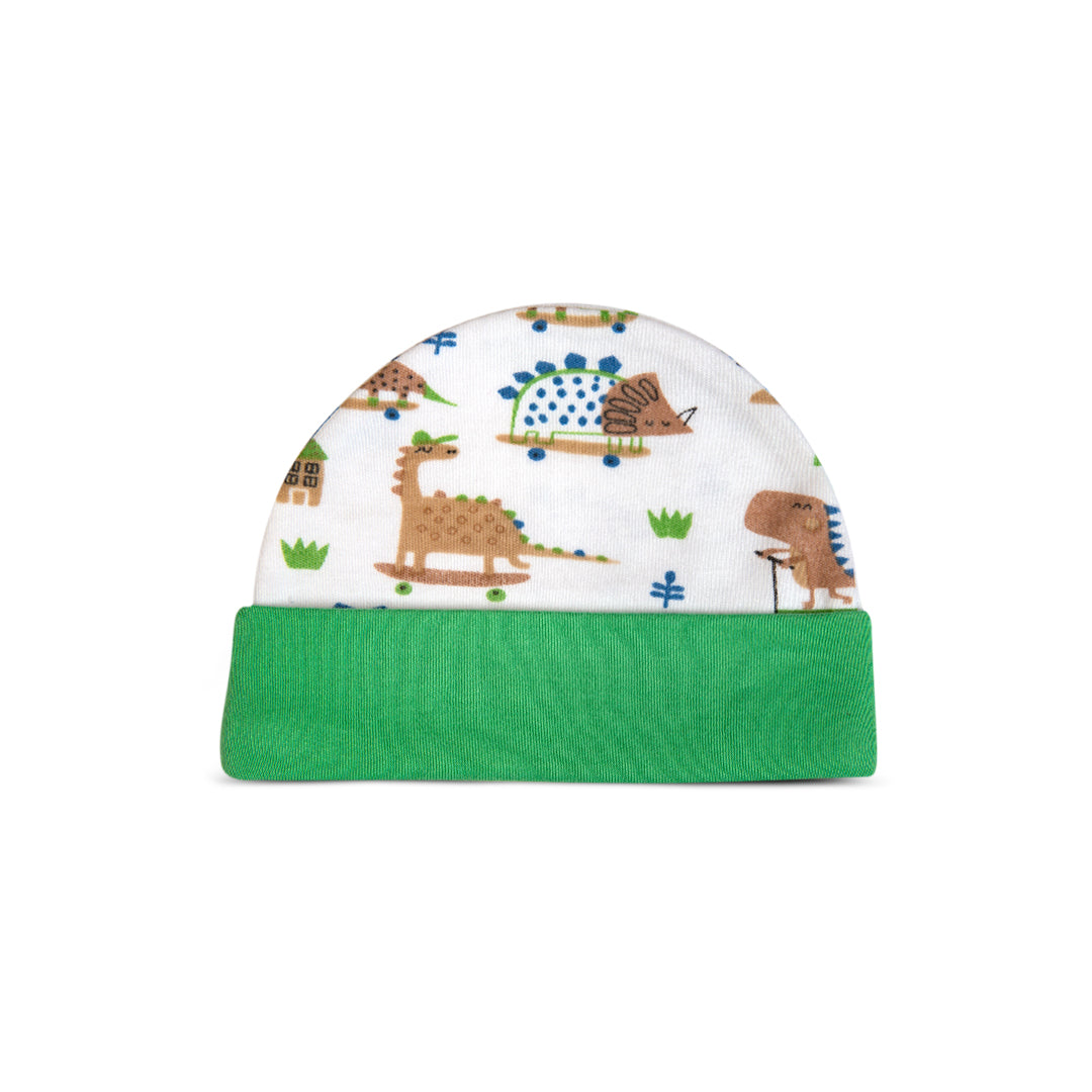 Baby Cap Little Dino Pattern Adorable Cotton Comfortable Infant Accessory - Green / Newborn