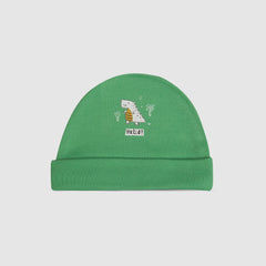 Baby Cap Little Dino Pattern Adorable Cotton Comfortable Infant Accessory   Variation 1 - Green / Newborn