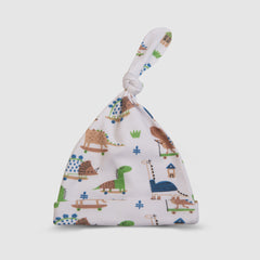 Baby Cap Knotted Dinosaur Design - Green / Newborn