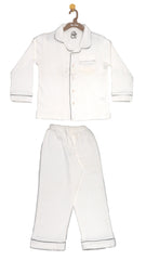 Snow-white 2 piece button-down pyjama set
