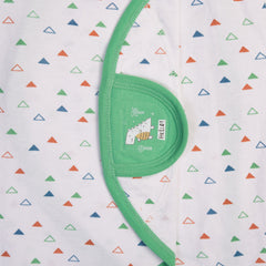 Triangular Pattern Baby Swaddle - White, 0-3 Months