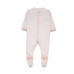 Floral Print Baby Pajamas - Pack of 3 - Peach Puff / Newbron