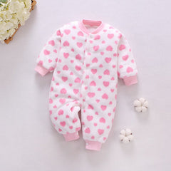 Pink Hearts Warm Baby Romper - Pink, 2-3 Years