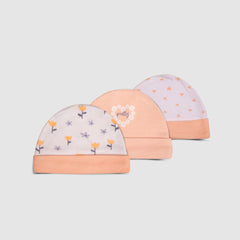 Peach Baby Hat Set   Pack of 3 - Peach / Newborn