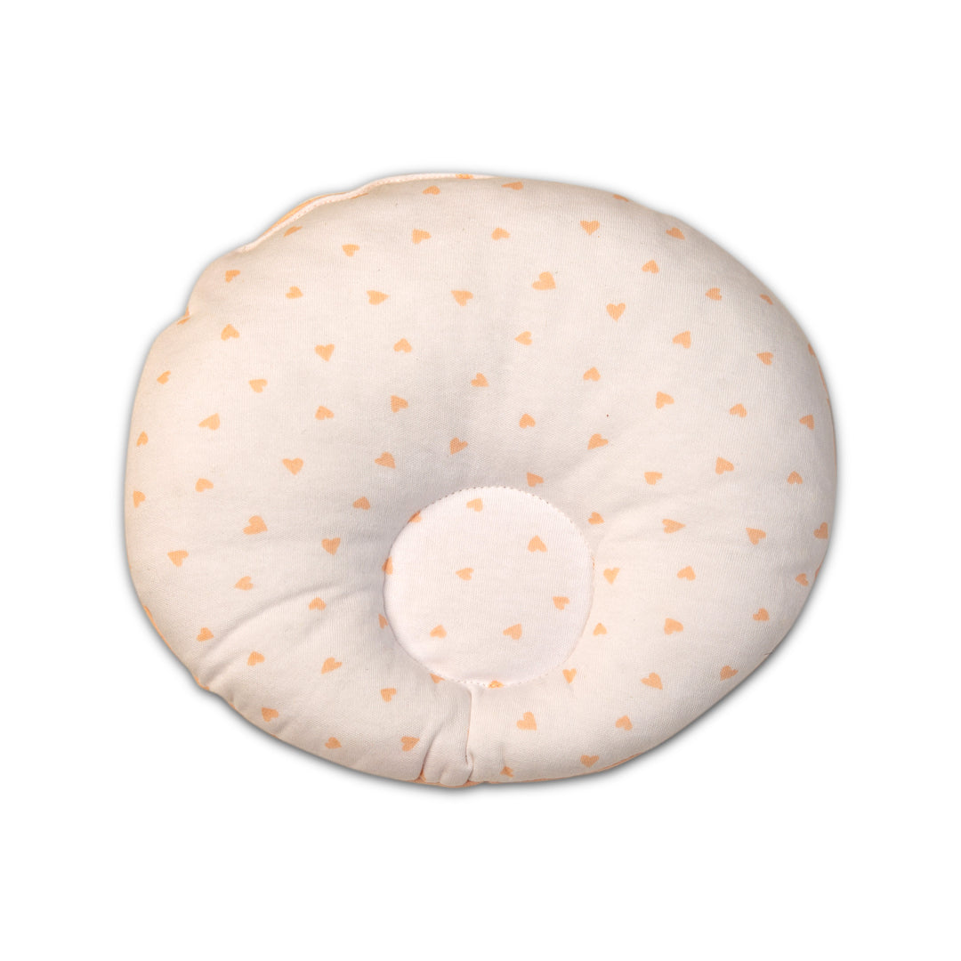 Heart-Pattern Baby Pillow - White / Newbron