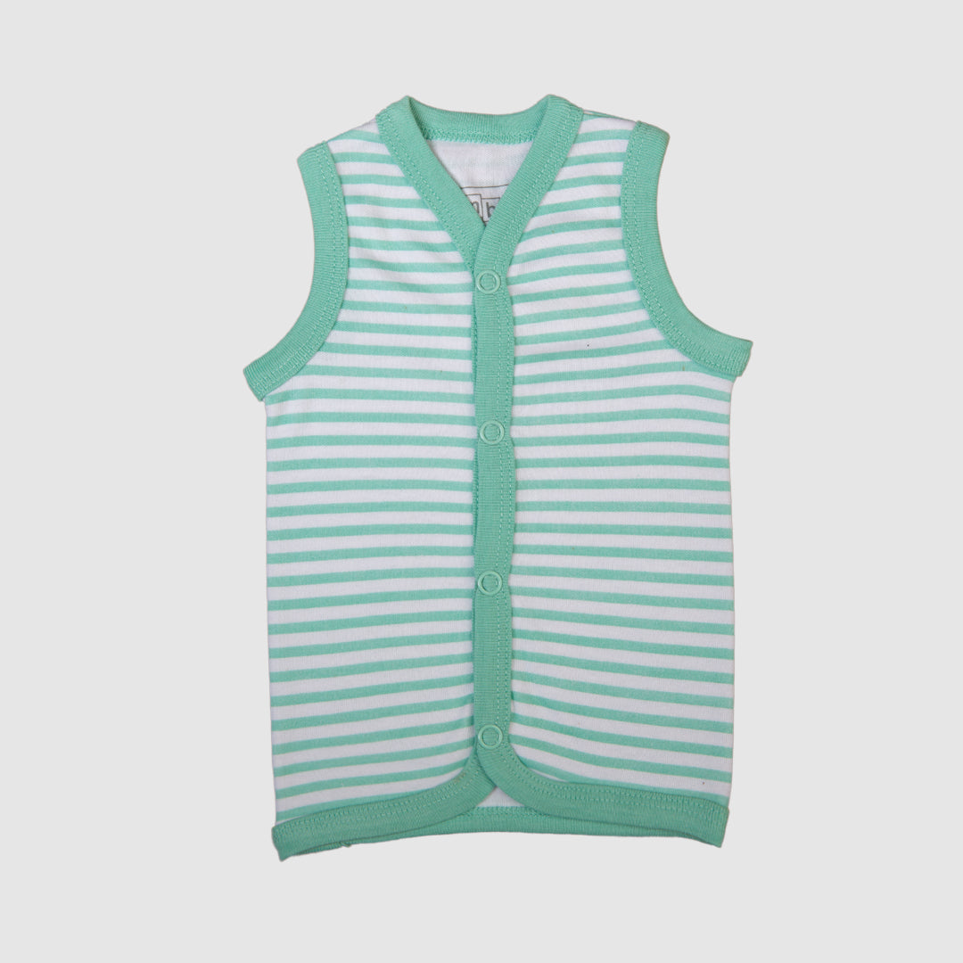Green Star Sleeveless Baby Vest Set - Green / Newbron