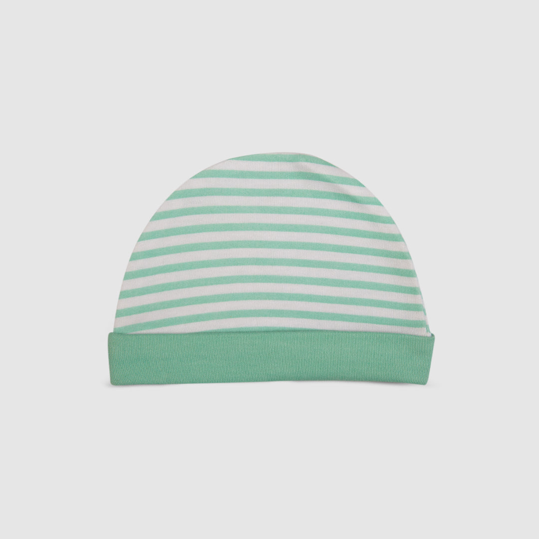 Baby Cap Striped Cotton Soft Comfortable Newborn Infant Clothing Accessory - Green / Newborn