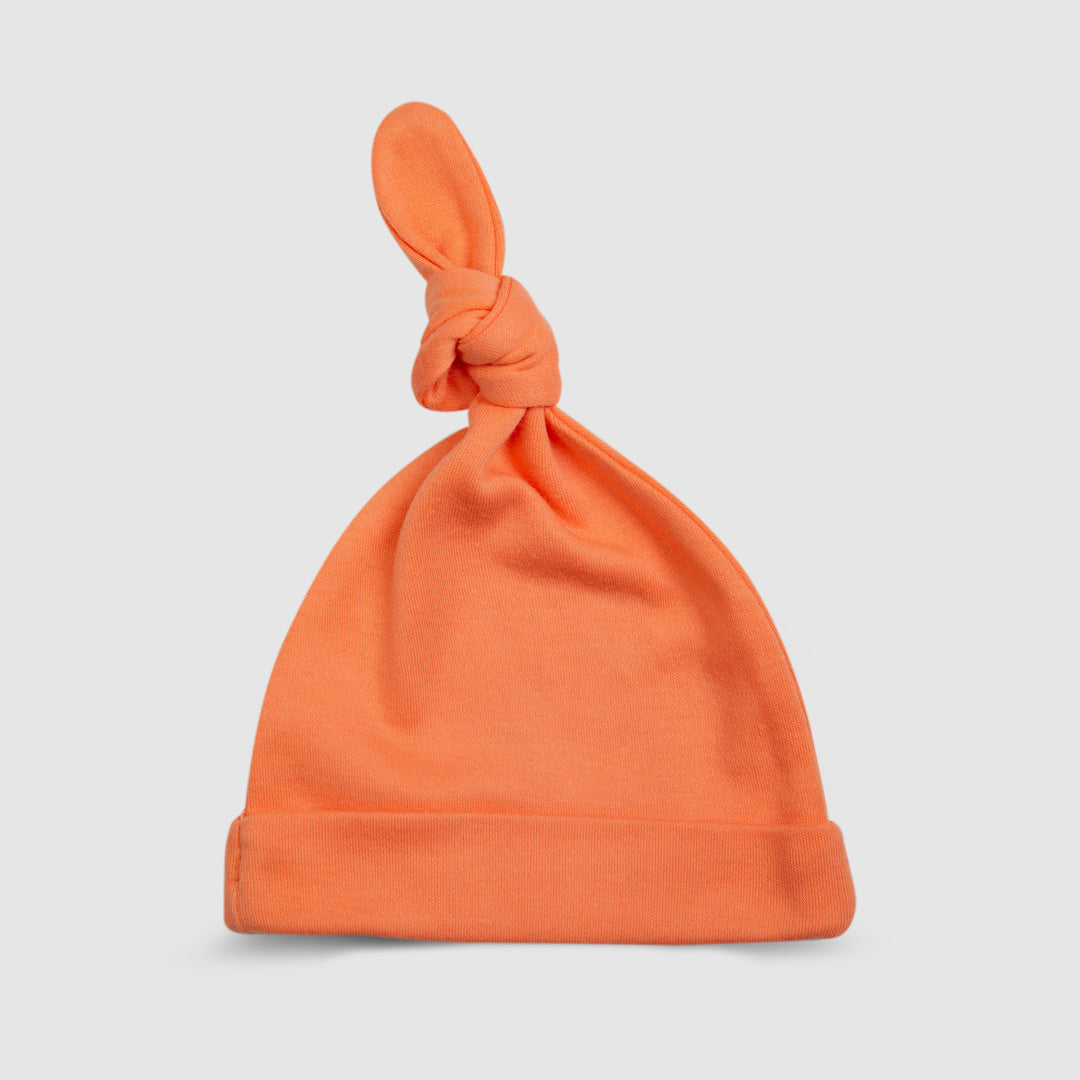 Solid Orange Knotted Baby Hat - Orange, 0-3 Months