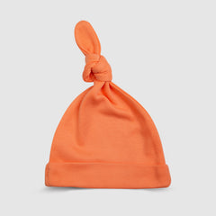 Solid Orange Knotted Baby Hat - Orange, 0-3 Months