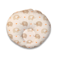 Elephant-Print Baby Pillow - White / Newbron
