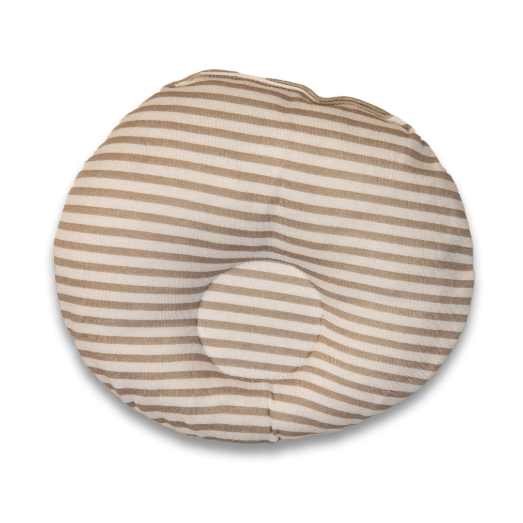 Striped Baby Pillow - Beige, 0-3 Months