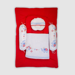 Baby Bedding Set - Sky Blue with Teddy Bear Design - Sky Blue / Newbron