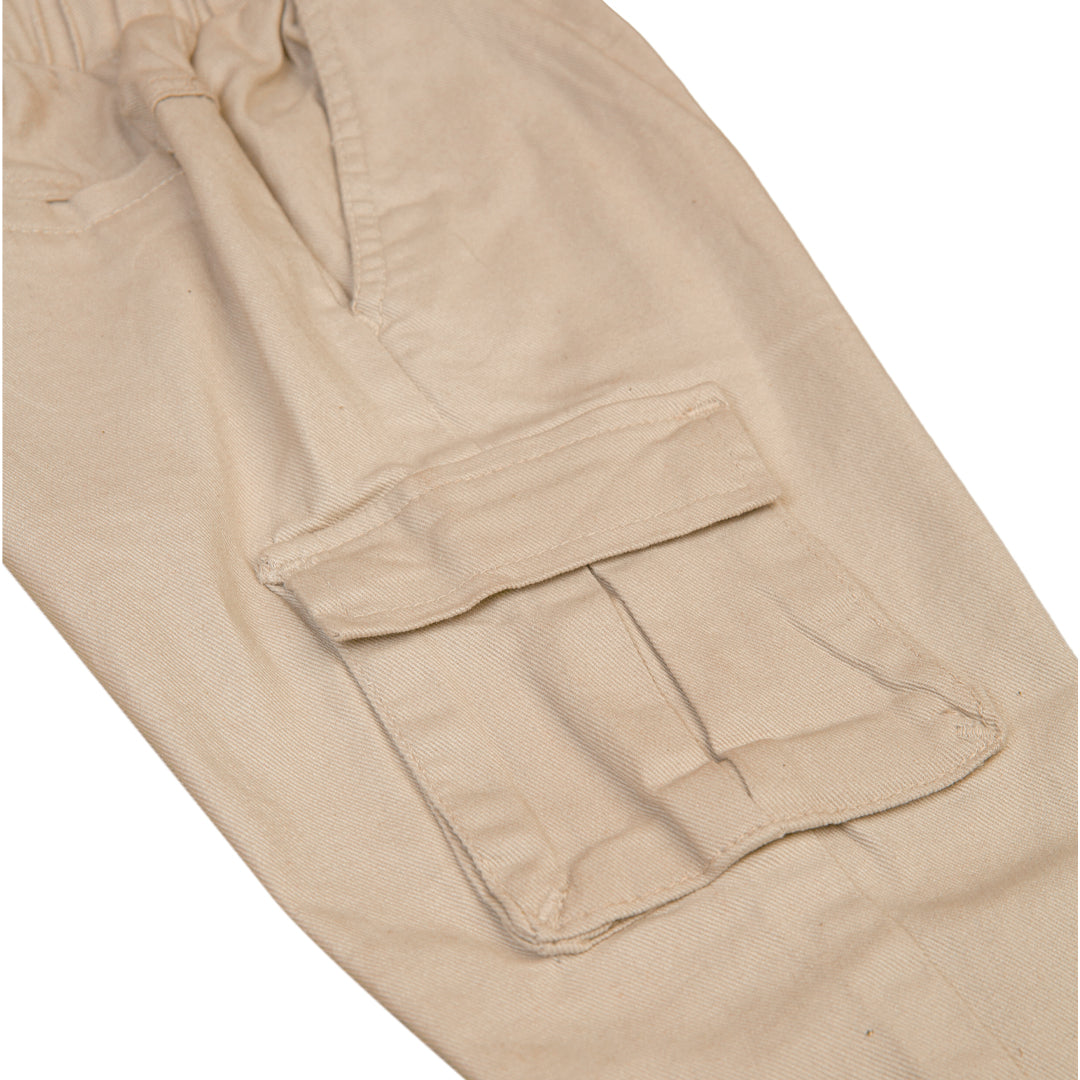 Neutral Beige Cargo Pants - Beige / 7-8 Years