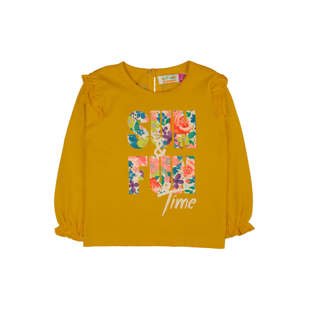 Mustard Yellow 'Sun & Fun Time' Shirt - Yellow Green / 5-6 Years