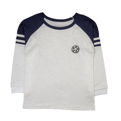 White and Navy Striped Soccer Shirt - White, 4-5 Years