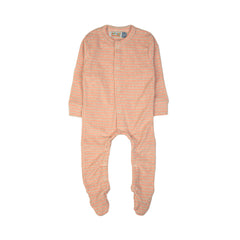 Peach Striped Baby Onesie - Peach / 0-3 Months