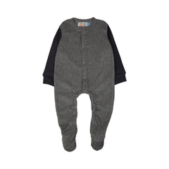 Grey Baby Onesie with Black Sleeves - Grey / Newbron
