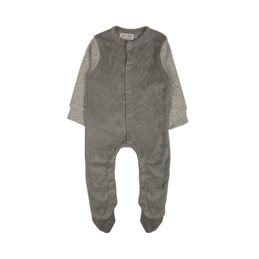 Grey Baby Onesie with Light Grey Sleeves - Grey / Newbron