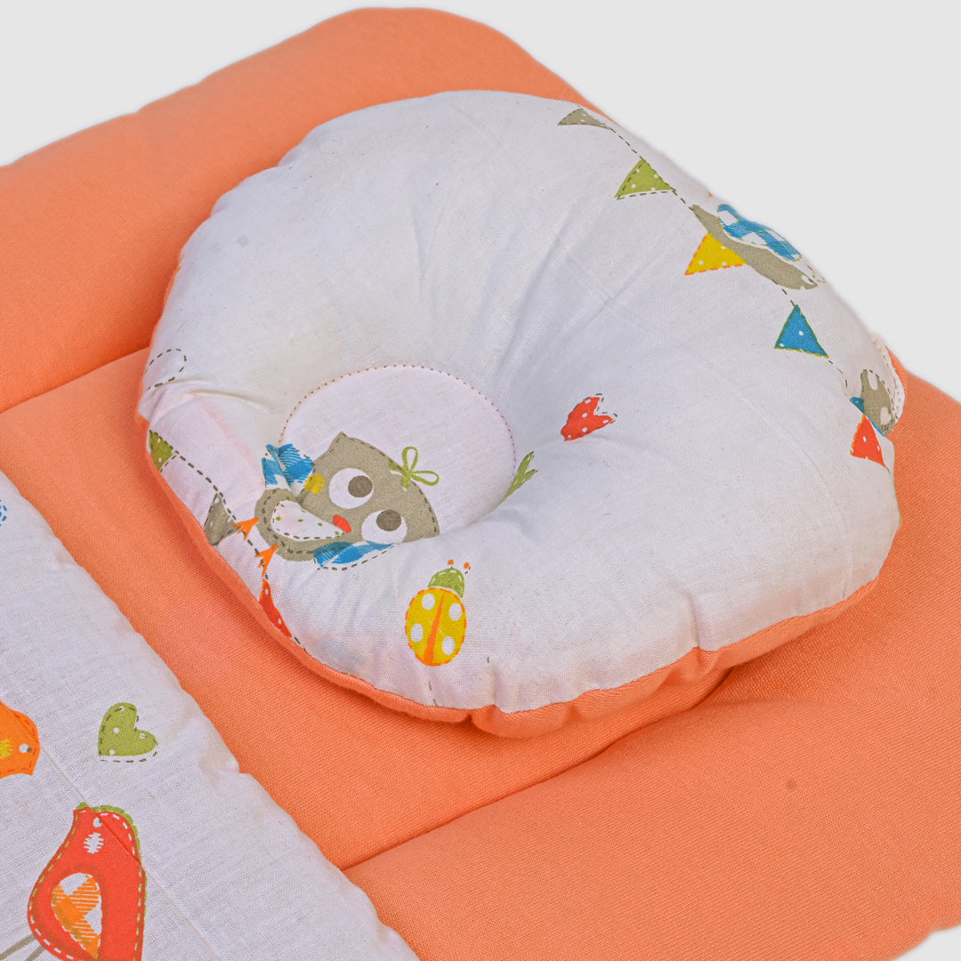 Soft & Comfy Baby Sleeping Bag with Pillow – Orange and Animal Print - Orange, 0-3 Months