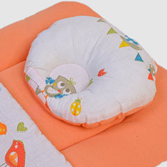 Soft & Comfy Baby Sleeping Bag with Pillow – Orange and Animal Print - Orange, 0-3 Months