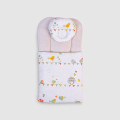 Soft Beige Baby Sleeping Bag with Pillow – Adorable Owl Print - Beige, 0-3 Months