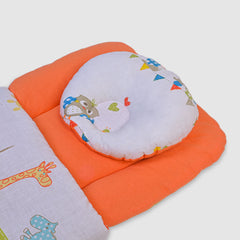 Orange Baby Carry Nest with Safari Print - Orange, 0-3 Months