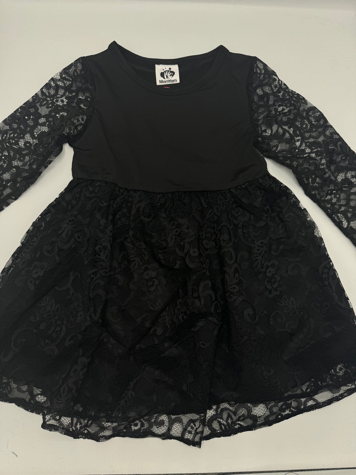 Matt Full Sleeves Frock - 4-5 Years, Black