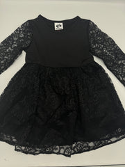 Matt Full Sleeves Frock - 4-5 Years, Black