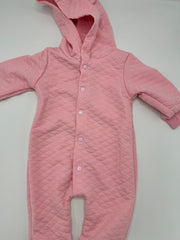 Textured one pc pink romper - 3-6 Months, Pink