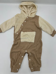 Fluffy Wollen Romper - 6-9 Months, Khaki