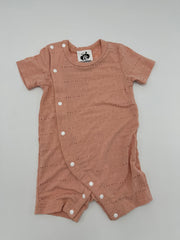 Baby Girl Solid Short-sleeve Hollow Out Snap-up Romper - 0-3 Months, Pink