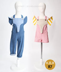 Elephant Denim Jumpsuit - Navy, 3-6 Months