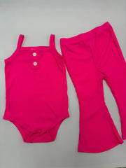 2-Piece Romper with Bell Bottoms - Peach Puff, 9-12 Months