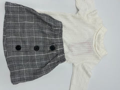 2-piece Checker Shorts with White High Neck Shirt - 6-9 Months, White