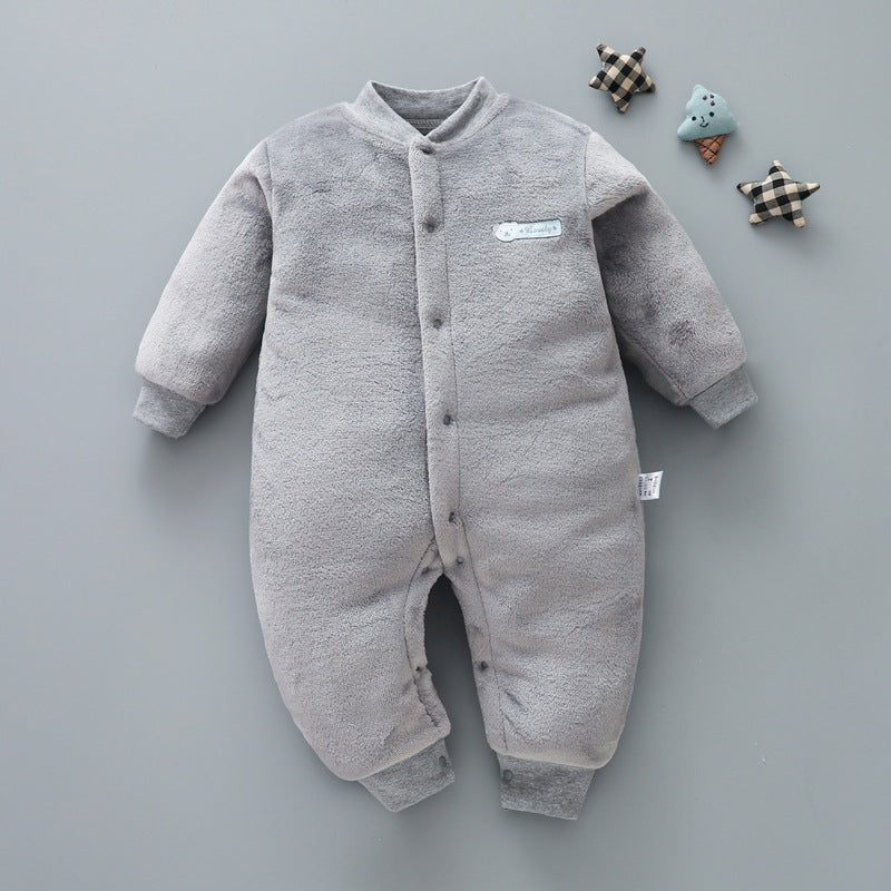 Fuzzy Warmth Romper - Grey, 2-3 Years