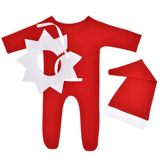 3-pack Baby Christmas Red Romper Newborn Photography Props Newborn Baby Costume - Red, One Size