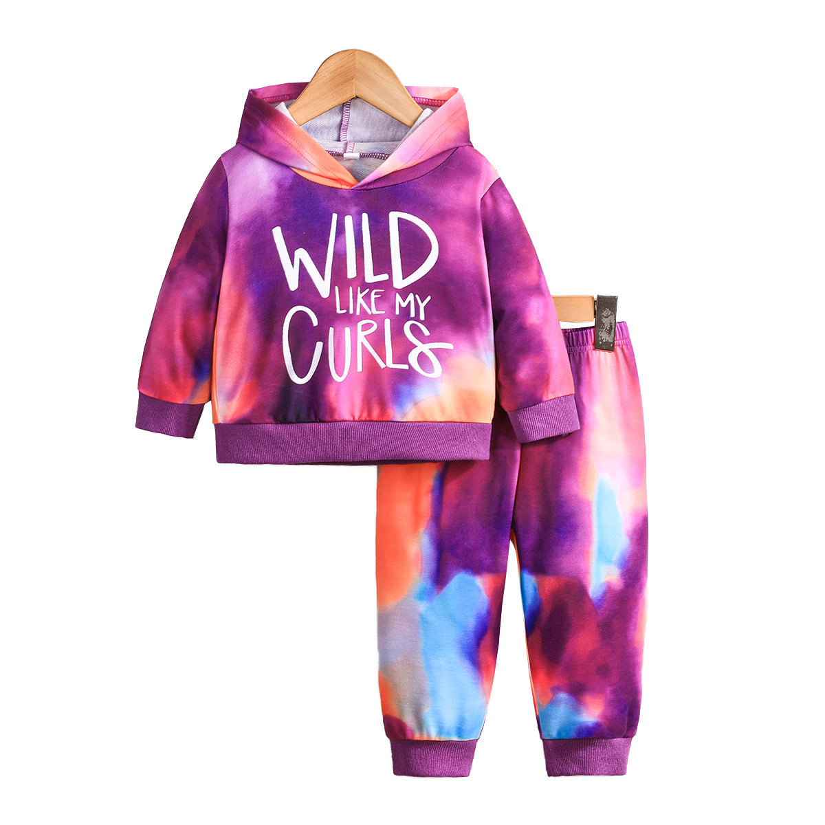 Color Splash Hoodie Set - Pink, 6-9 Months