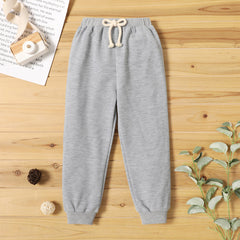 Toddler Boy Solid Color Casual Joggers Pants Sporty Sweatpants for Spring and Autumn - Light Grey, 3-4 Years