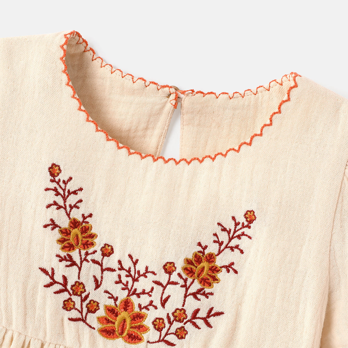 Toddler Girl 100% Cotton Floral Print Short-sleeve Dress - 3-4 Years, Apricot
