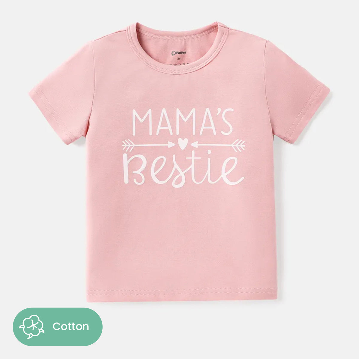 Toddler/Kid Letter Print Short-sleeve Cotton Tee - Pink, 1-2 Years