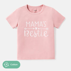 Toddler/Kid Letter Print Short-sleeve Cotton Tee - Pink, 1-2 Years