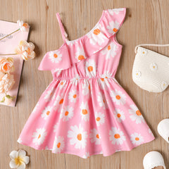 Toddler/Kid Girl Flounce Sleeveless Dress - Pink, 3-4 Years