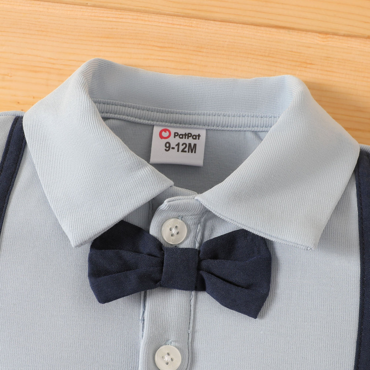 2pcs Baby Boy 100% Cotton Suspender Shorts and Bow Tie Decor Short-sleeve Shirt Romper Set - 3-6 Months, Light Blue