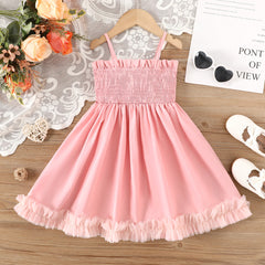 Toddler Girl Ruffle Trim Smocked Slip Dress - 3 Years, Pink