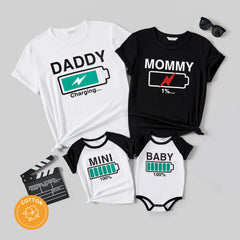 Family Cotton Round Neck Short-sleeve Top - Black, 3-4 Years