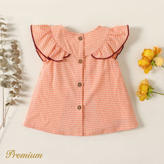 Baby Girl Floral Embroidered Ruffled Gingham Tank Top - 3-6 Months, Yellow