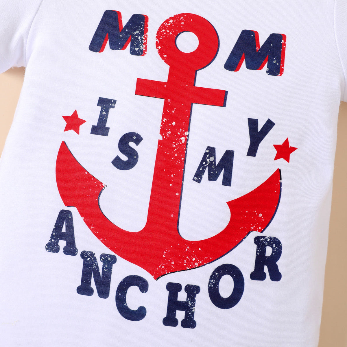 Independence Day Baby Girl/Boy Anchor & Letter Print Short-sleeve Bodysuit - 12-18 Months, Tibetan Blue