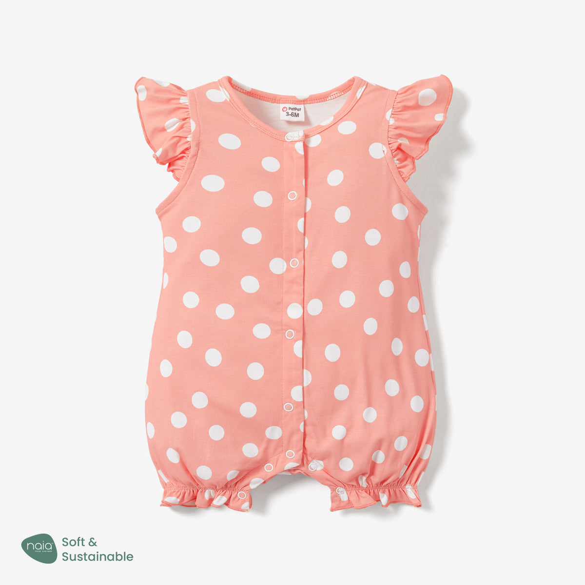 Naia™ Baby Girl Polka Dots or Butterfly Print Flutter-sleeve Romper - Pink, 3-6 Months